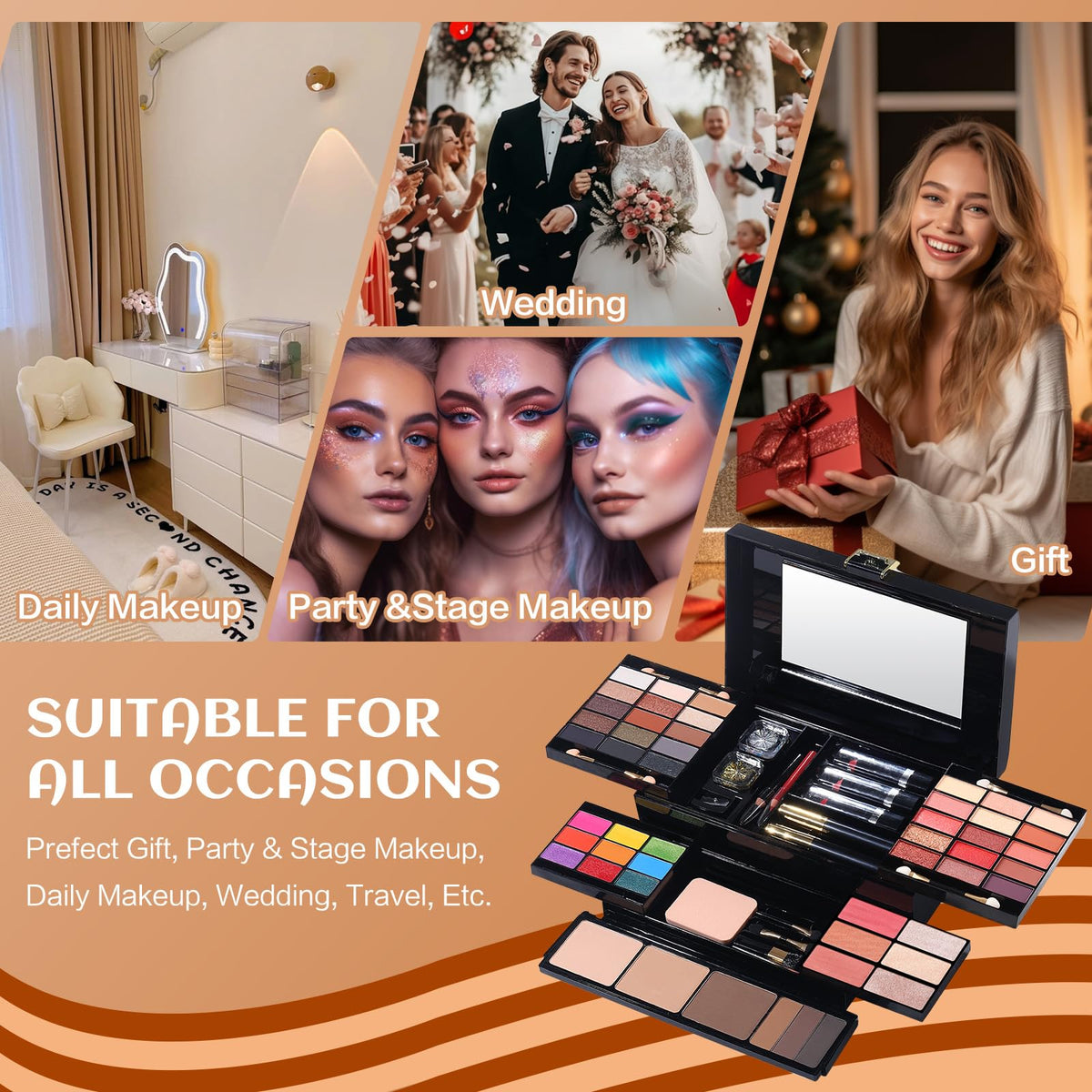 MORNECA makeup kit with all accessories laid out