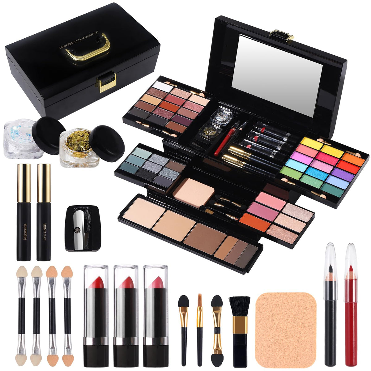 MORNECA Professional Makeup Kit front view with mirror