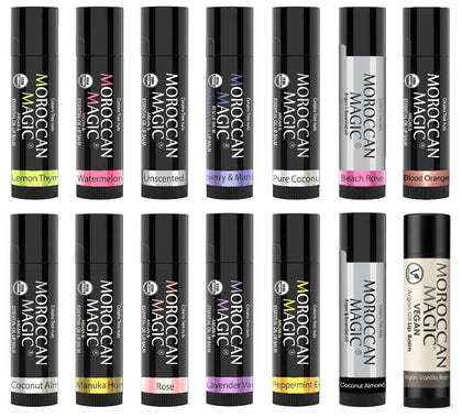 Moroccan Magic Organic Lip Balm Variety Pack 14 Piece Gift Set front view