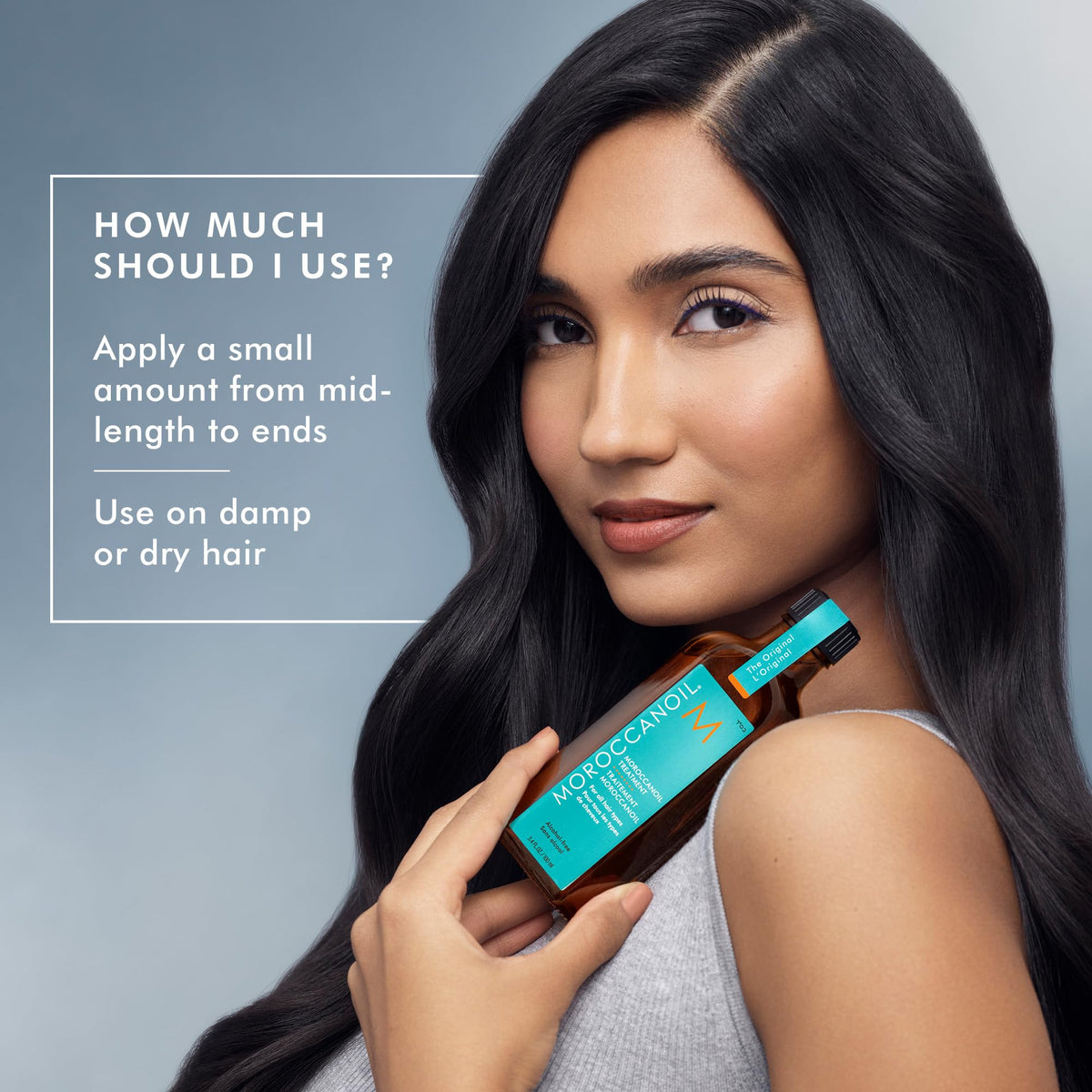 Moroccanoil application on hair
