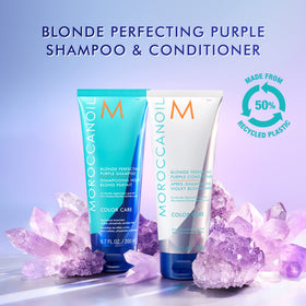 Moroccanoil Blonde Perfecting Purple Shampoo 6.7 Fl Oz with foam