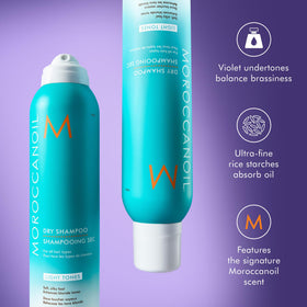 Moroccanoil Dry Shampoo Light Tones on a bathroom shelf
