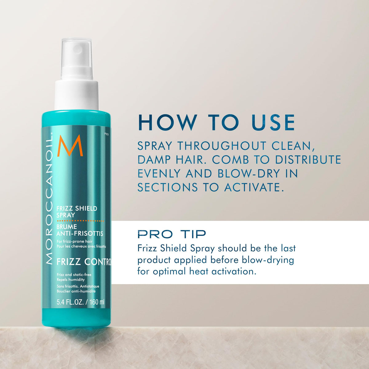 Moroccanoil Frizz Shield Styling Spray 5.4 Fl. Oz. packaging details