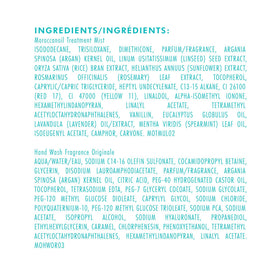 Moroccanoil Hand Wash ingredients list on the bottle
