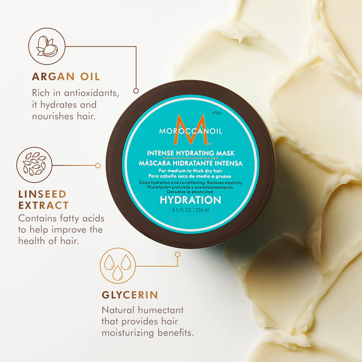 Moroccanoil Intense Hydrating Mask 8.5 Fl. Oz. with argan oil ingredients