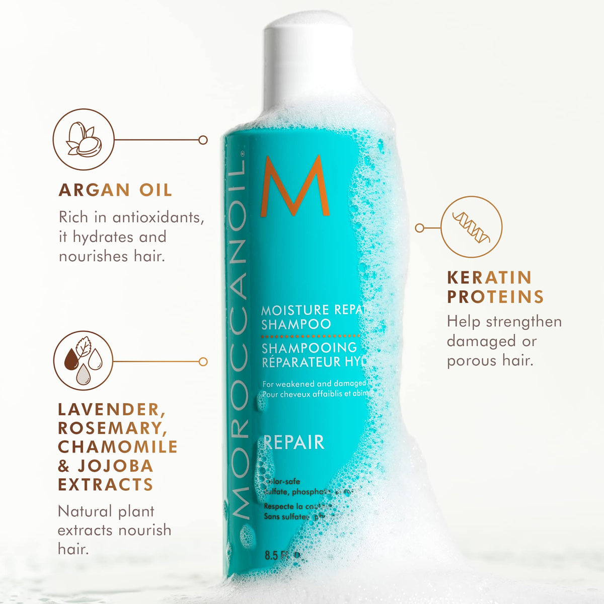 Moroccanoil Moisture Repair Shampoo 8.5 Fl Oz back view