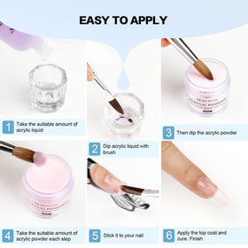 Morovan acrylic nail kit accessories laid out
