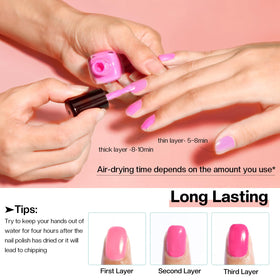 Morovan nail polish application on nails with glossy finish