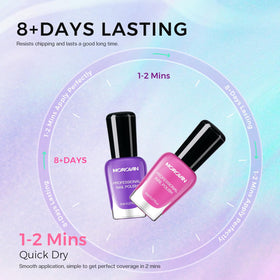 Morovan nail polish bottles lined up