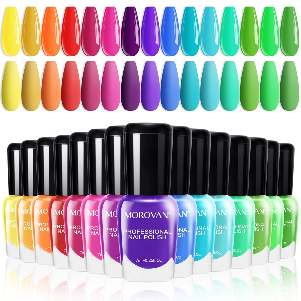 Morovan Nail Polish Set 15 colours front view