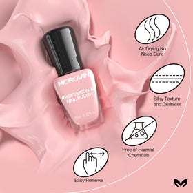 Morovan nail polish set displayed with a stylish background