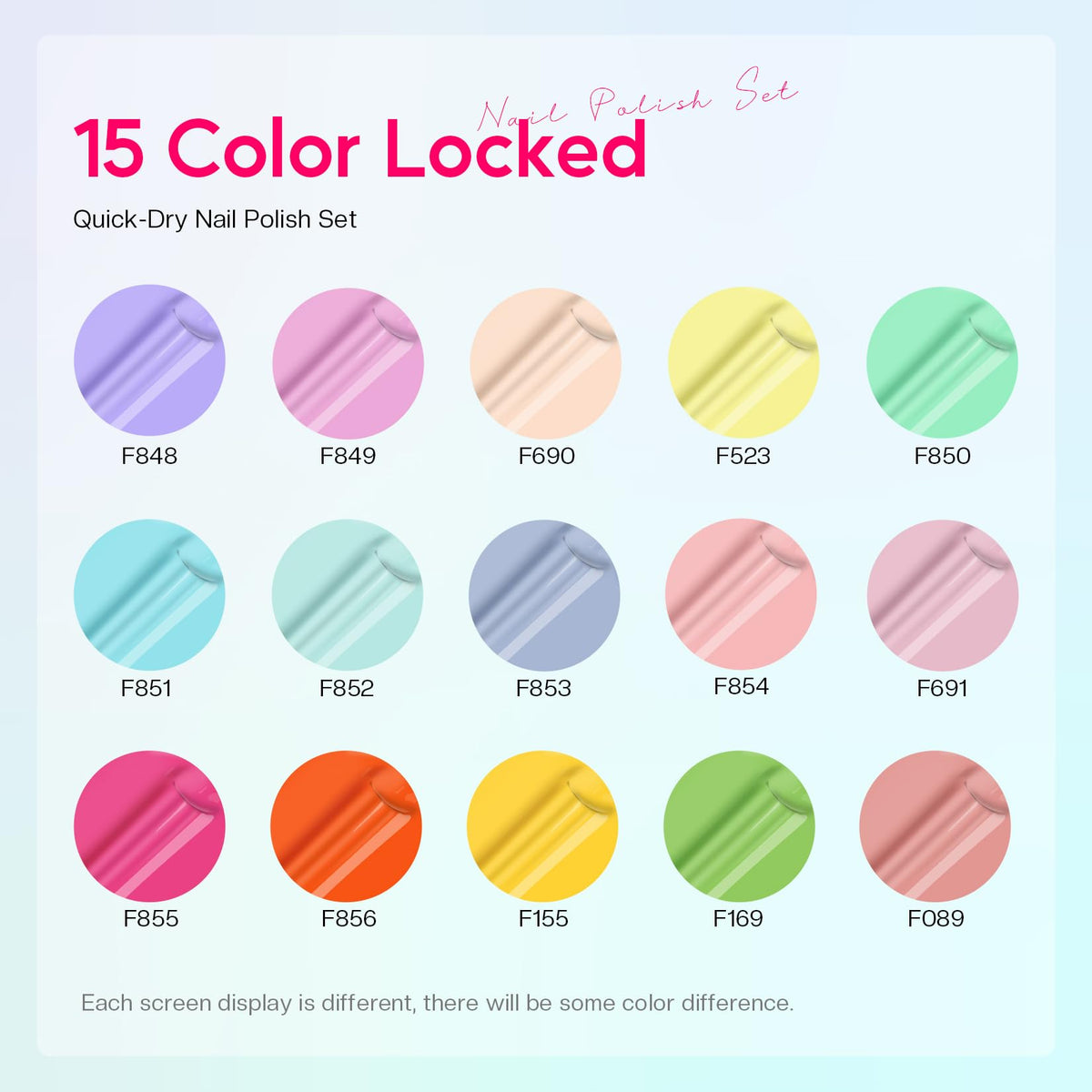 Morovan Nail Polish Set displayed with various shades
