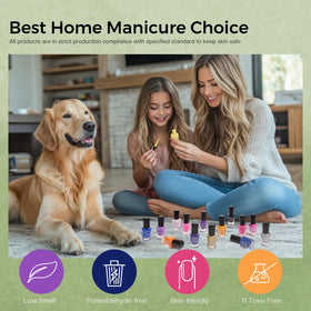 Morovan nail polish set showing various shades on nails