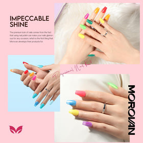 Morovan Nail Polish Set with 15 bottles in various colours