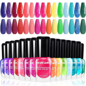 Morovan Nail Polish Set with 15 vibrant colours front view