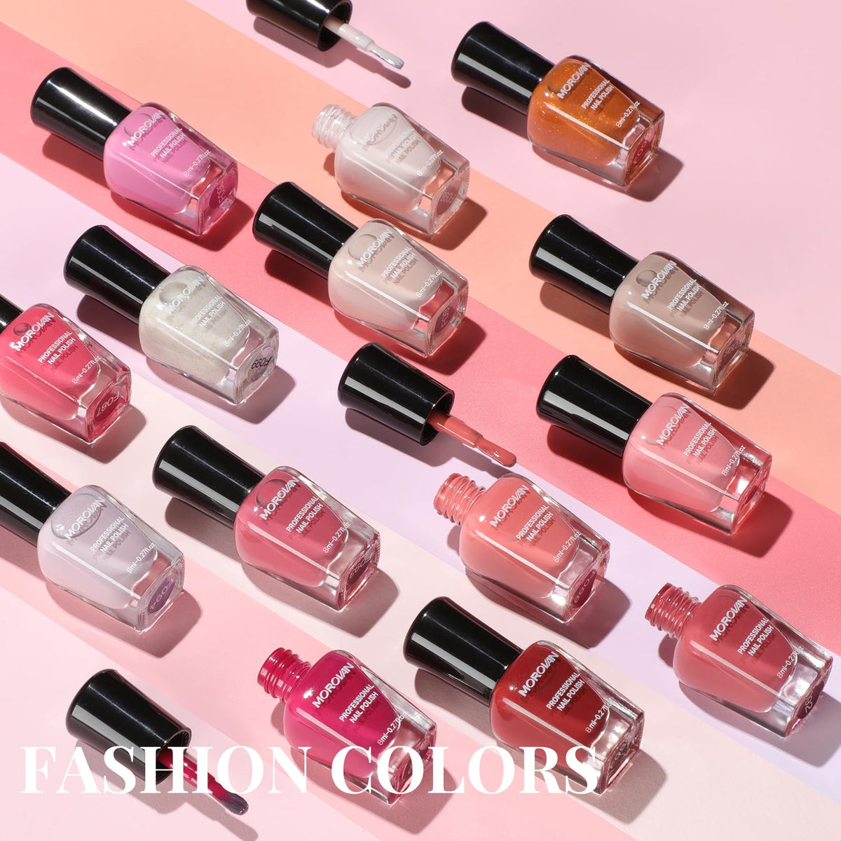 Morovan nail polish set with a variety of shades on display