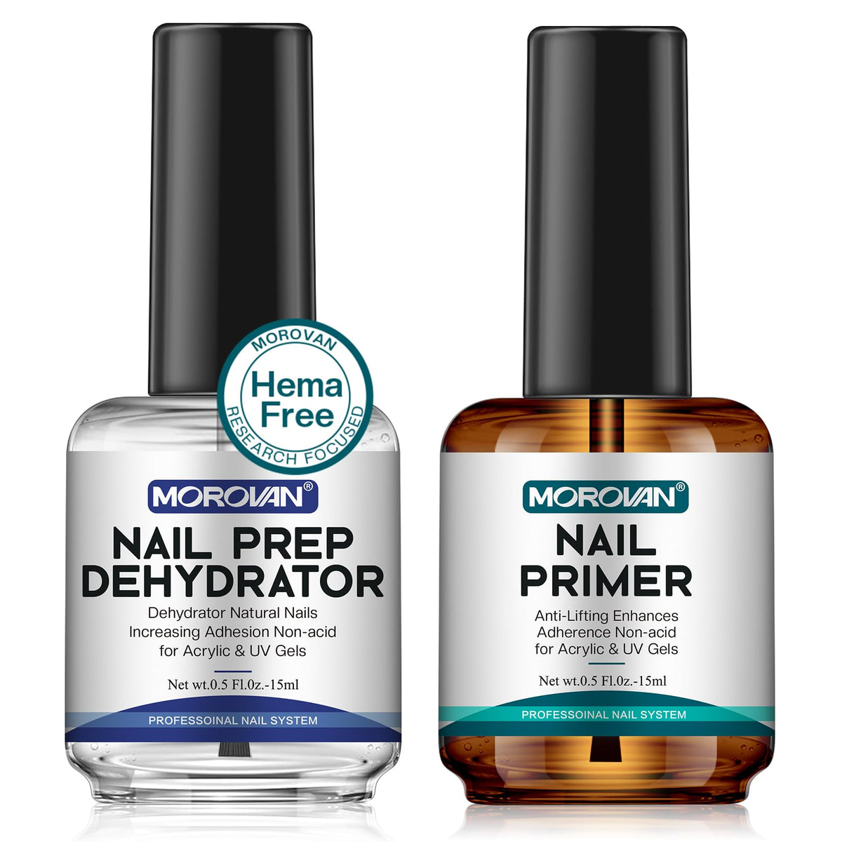 Morovan Nail Prep Dehydrate and Acid-Free Primer Set front view