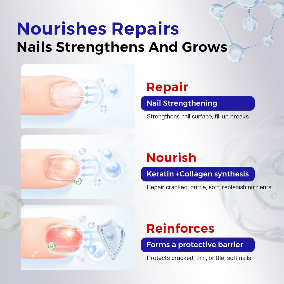 Morovan Nail Strengthener applied on nails