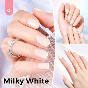 Morovan Nail Strengthener showing milky white texture