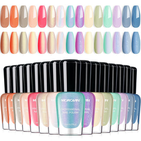 Morovan Pearl Nail Polish Set with 13 colours displayed