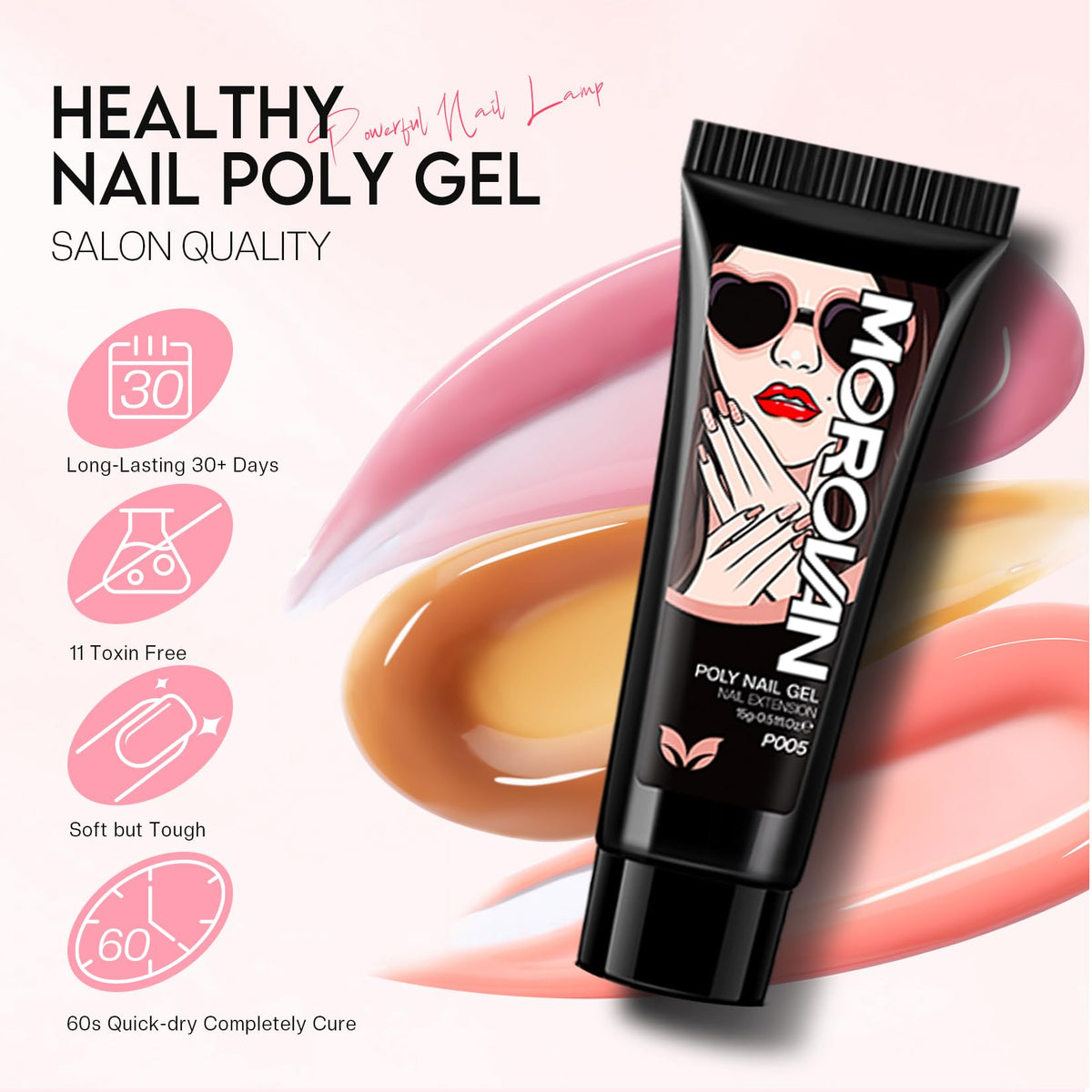 Morovan Poly Gel Nail Kit tools and accessories