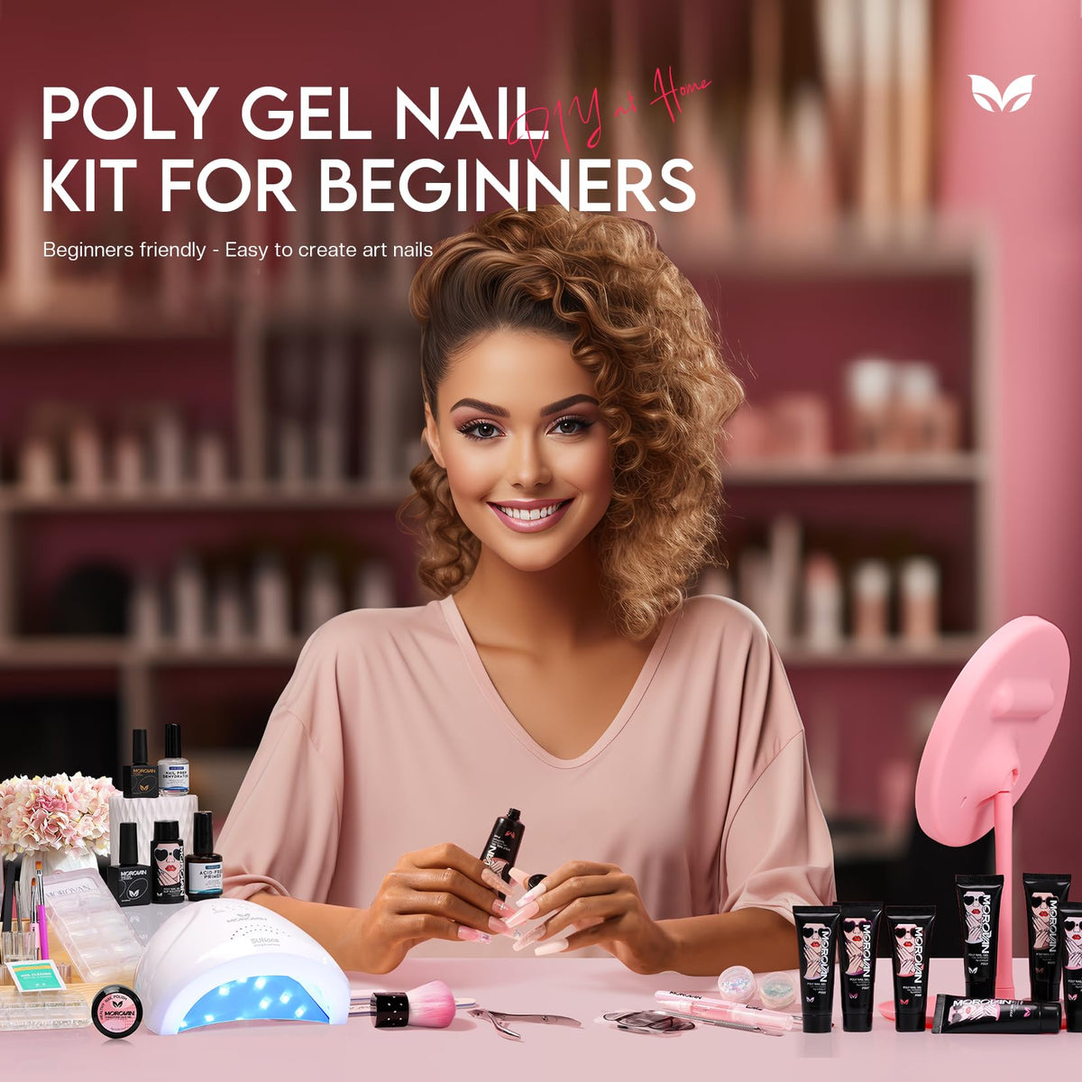 Morovan Poly Gel Nail Kit usage demonstration