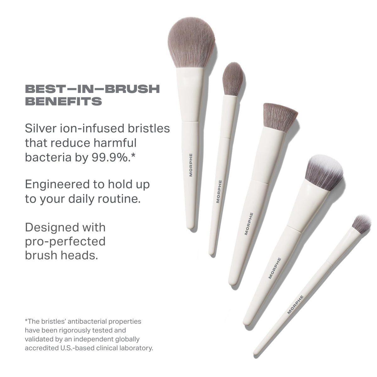 MORPHE 5 piece brush set with various brush shapes