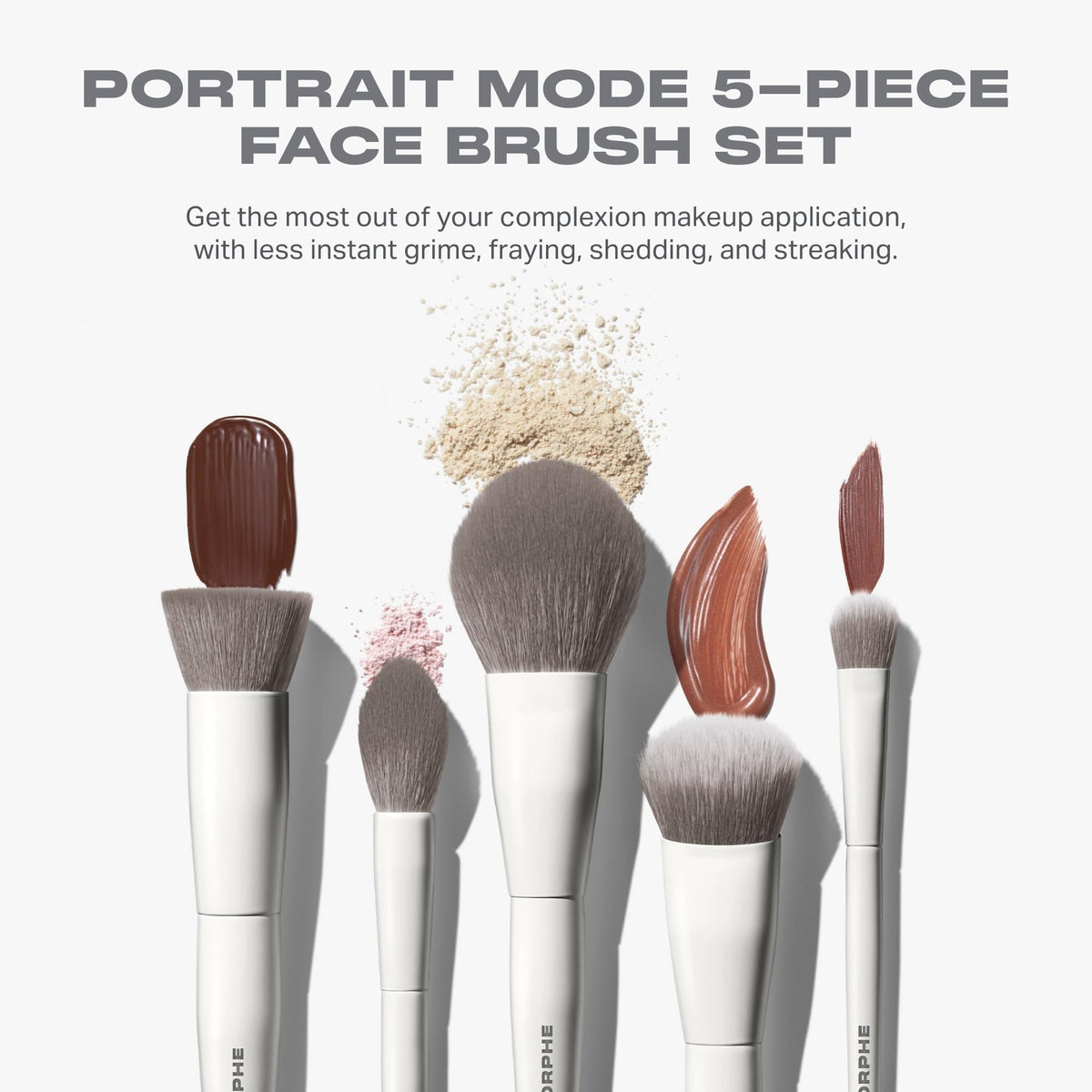 MORPHE brush set on a vanity with makeup essentials