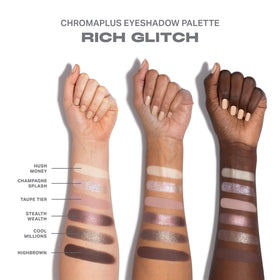 MORPHE ChromaPlus 6-Pan Eyeshadow Palette close-up of shimmer shades