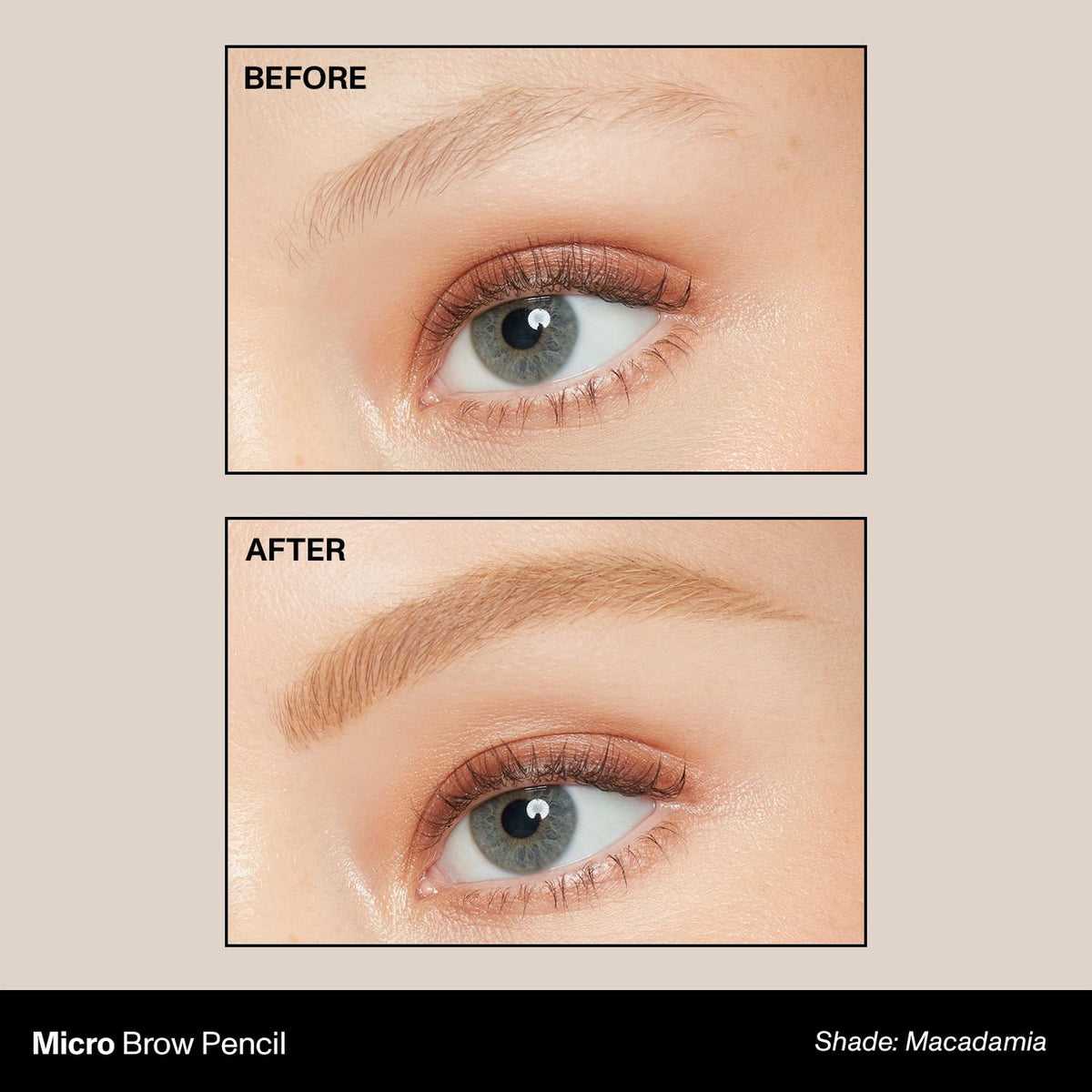 MORPHE Micro Dual Eyebrow Pencil Macadamia retractable tip close-up