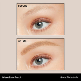 MORPHE Micro Dual Eyebrow Pencil Macadamia retractable tip close-up