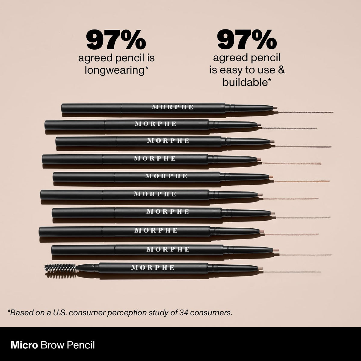 MORPHE Micro Dual Eyebrow Pencil Mocha in hand