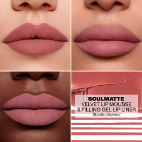 MORPHE Soulmatte Gel Lip Liner Dearest in use on model