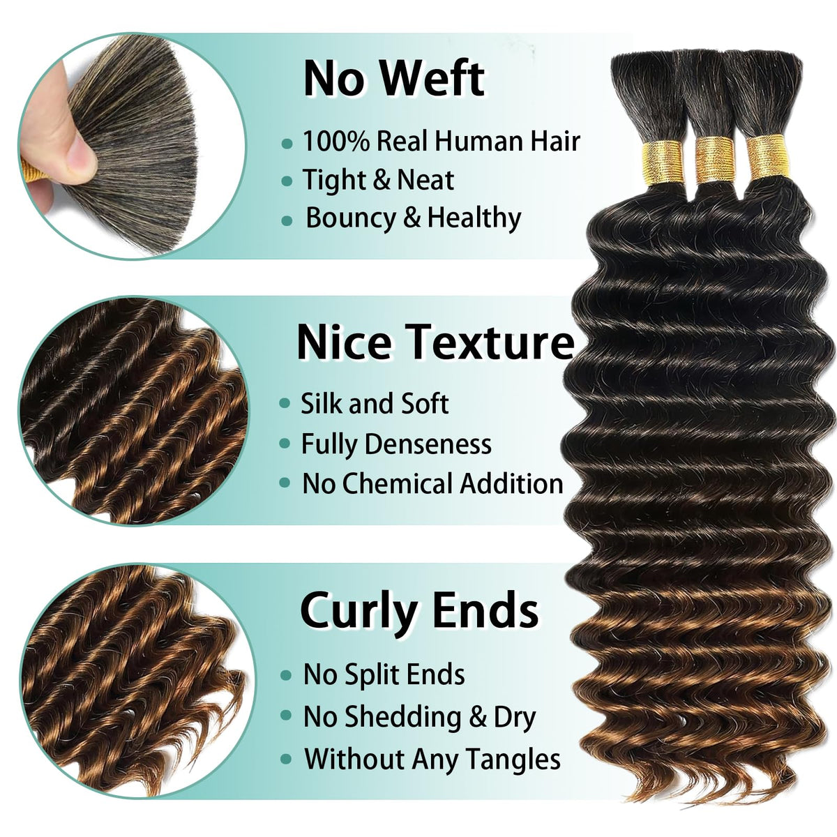 MOTFIN 14 Inch Curly Wave hair bundles displayed