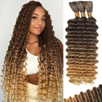 MOTFIN 20 Inch Curly Wave Human Braiding Hair front view
