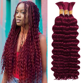 MOTFIN Human Braiding Hair 16 Inch Curly Wave front view