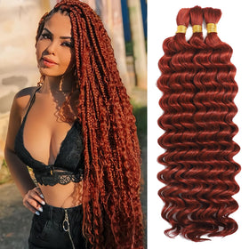 MOTFIN Human Braiding Hair 18 Inch Curly Wave front view