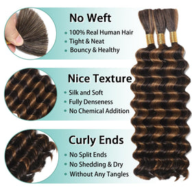 MOTFIN Human Braiding Hair 20 Inch Curly Wave packaging