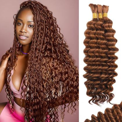 MOTFIN Human Braiding Hair 22 Inch Curly Wave front view