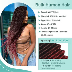 MOTFIN Human Braiding Hair back view