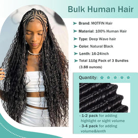 MOTFIN Human Braiding Hair showing texture