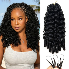MOTFIN Miracle Knots Burmese Curly Crochet Hair 16 ins front view