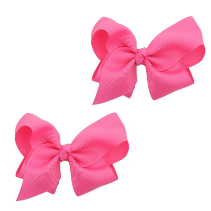 Motique Accessories 3-inch Grosgrain Bow Clip in pink front view