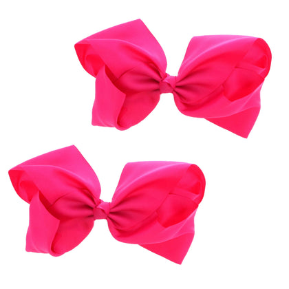 Motique Accessories Grosgrain Bow Clip hot pink front view