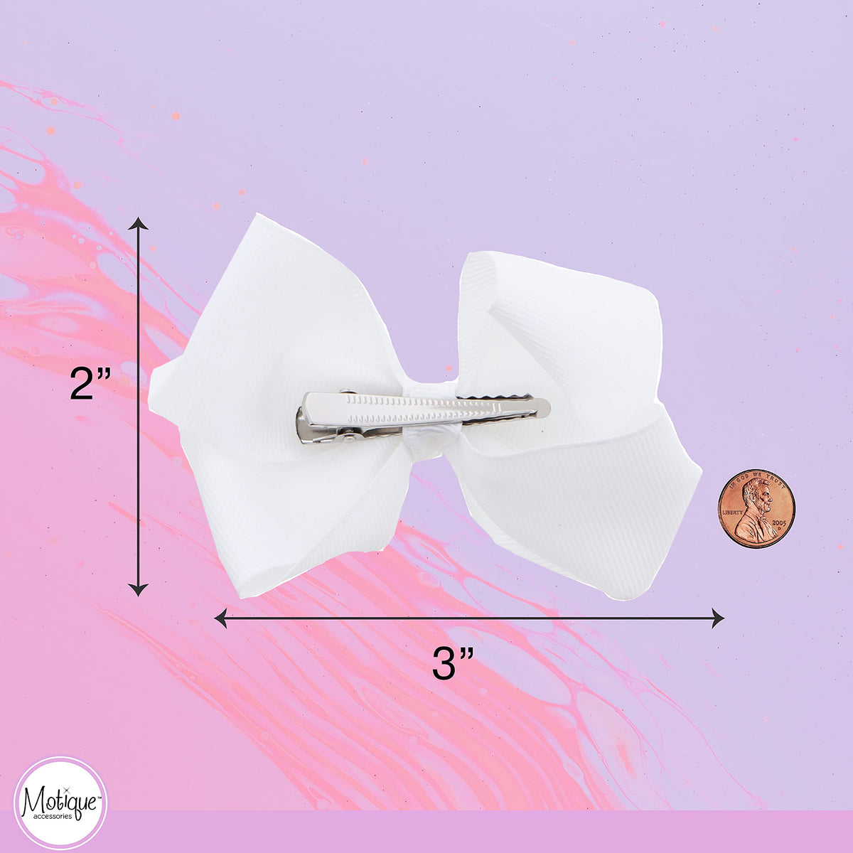 Motique Accessories Grosgrain Bow Clip set of 2 in packaging