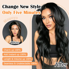 moucyo Clip in Hair Extensions showing natural blend