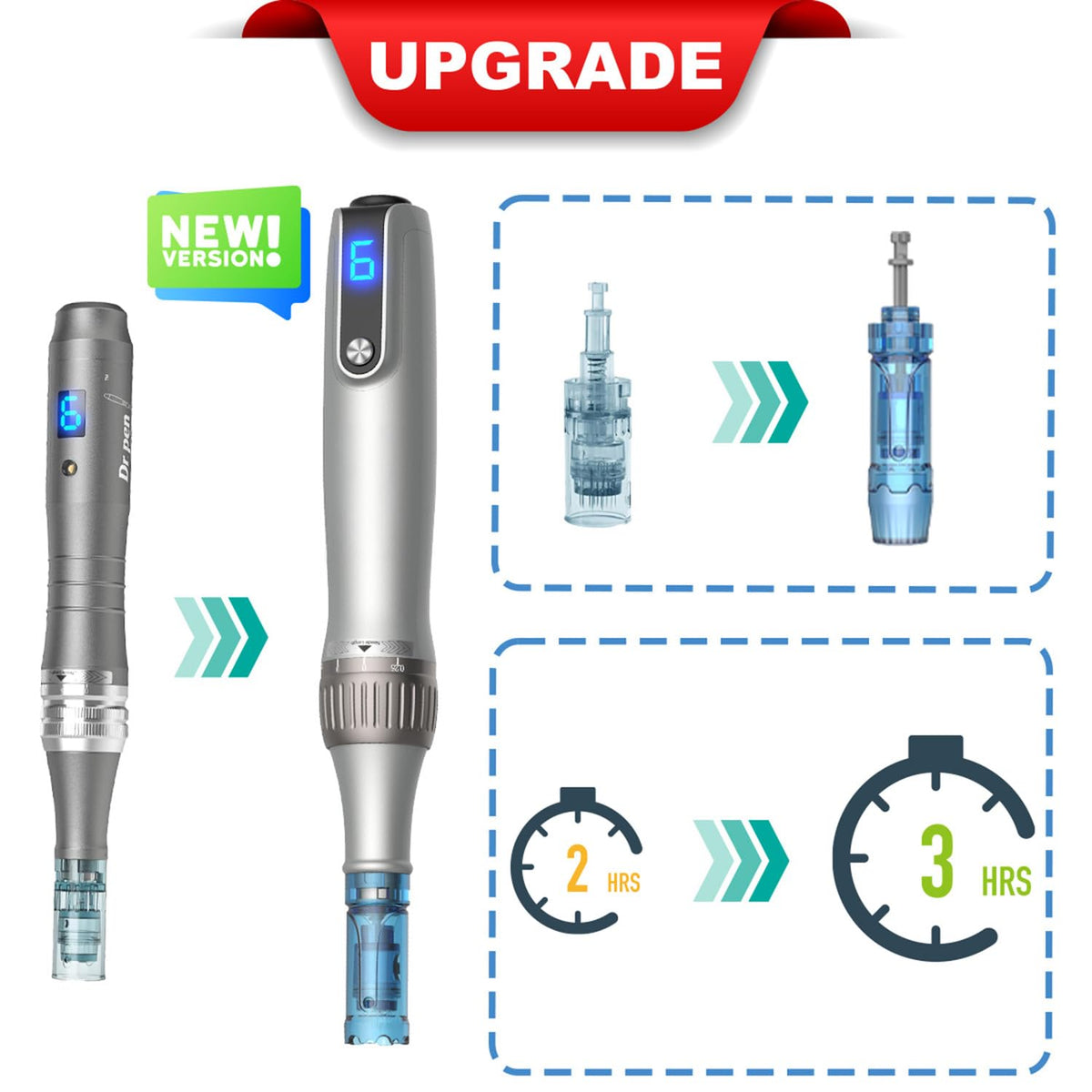 MPK Microneedling Pen M8S side view showing micro-tip design