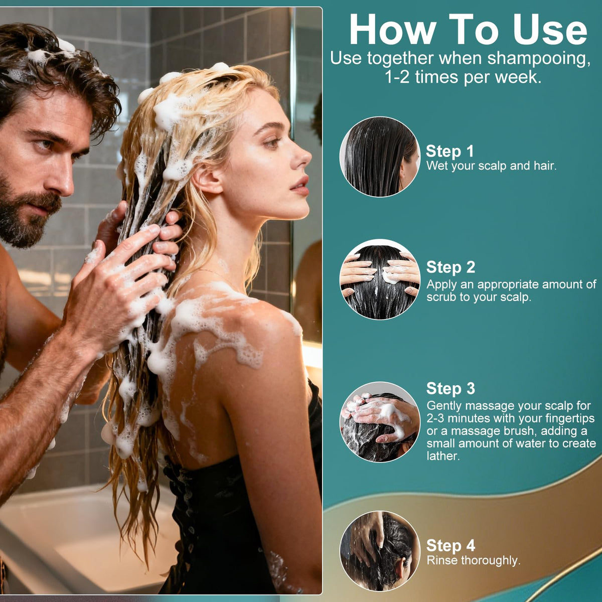 MQN 5% Minoxidil Hair Growth Scalp Massage Cream on a bathroom shelf