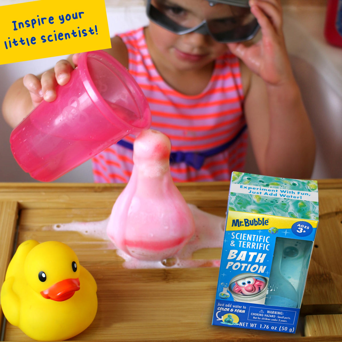 Mr. Bubble bath toys for kids in the tub