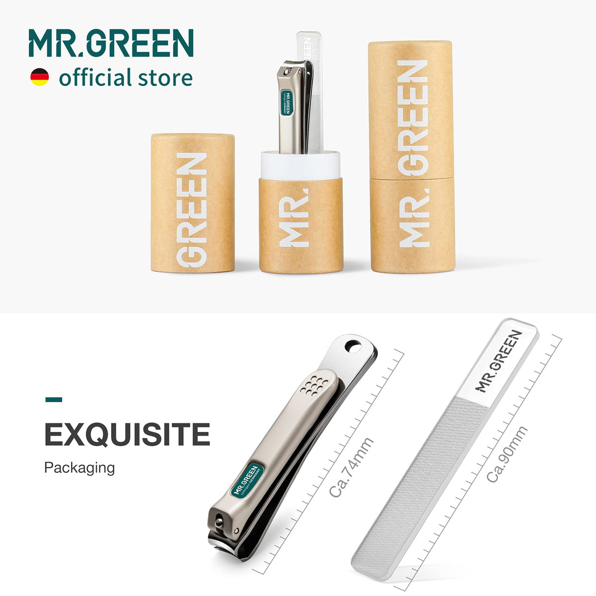 MR.GREEN Nail Clippers on a wooden surface